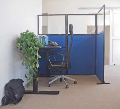 A Workstation Screen creates privacy for a small workstation.