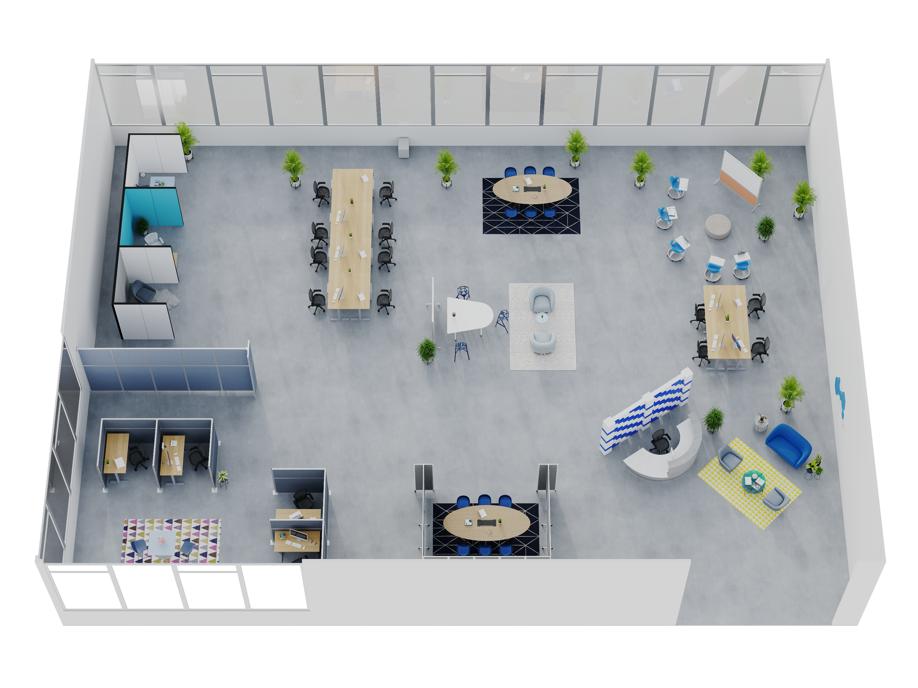 You can layout your office depending on the office setup that you need. 