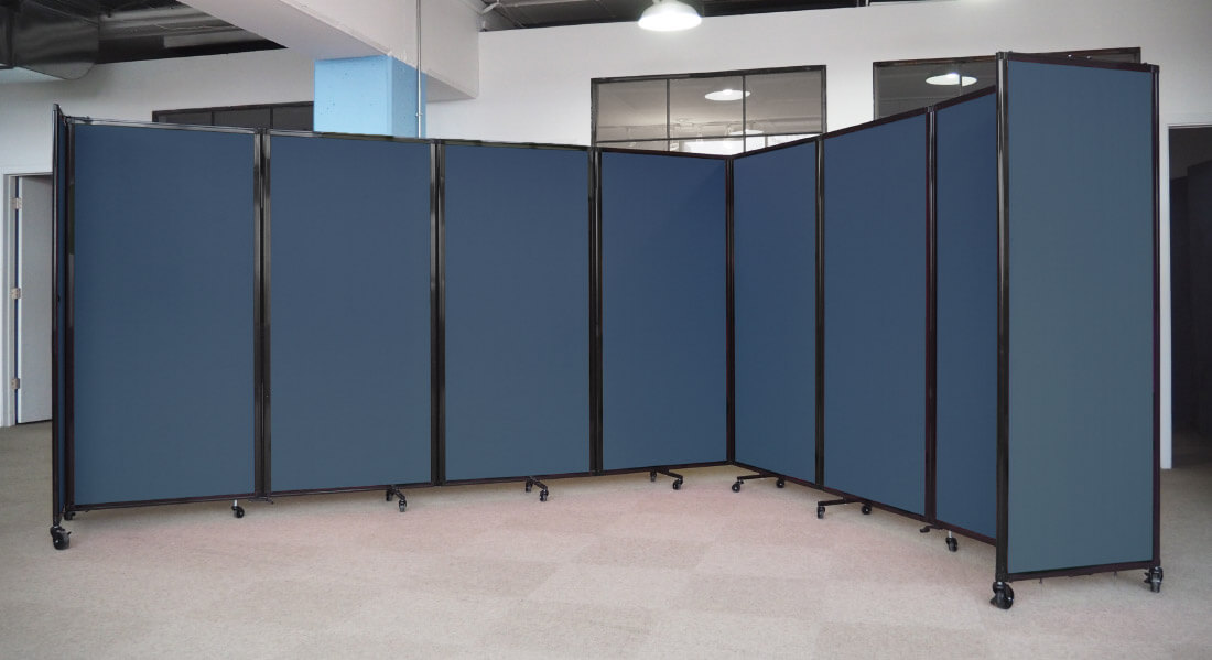 Navy Blue Rolling Wall Partition