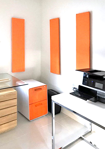 orange acoustic panels